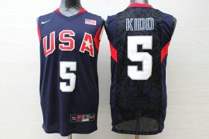 Nike Team USA 2008 Olympics Jason Kidd 5 Basketball Jersey Blue